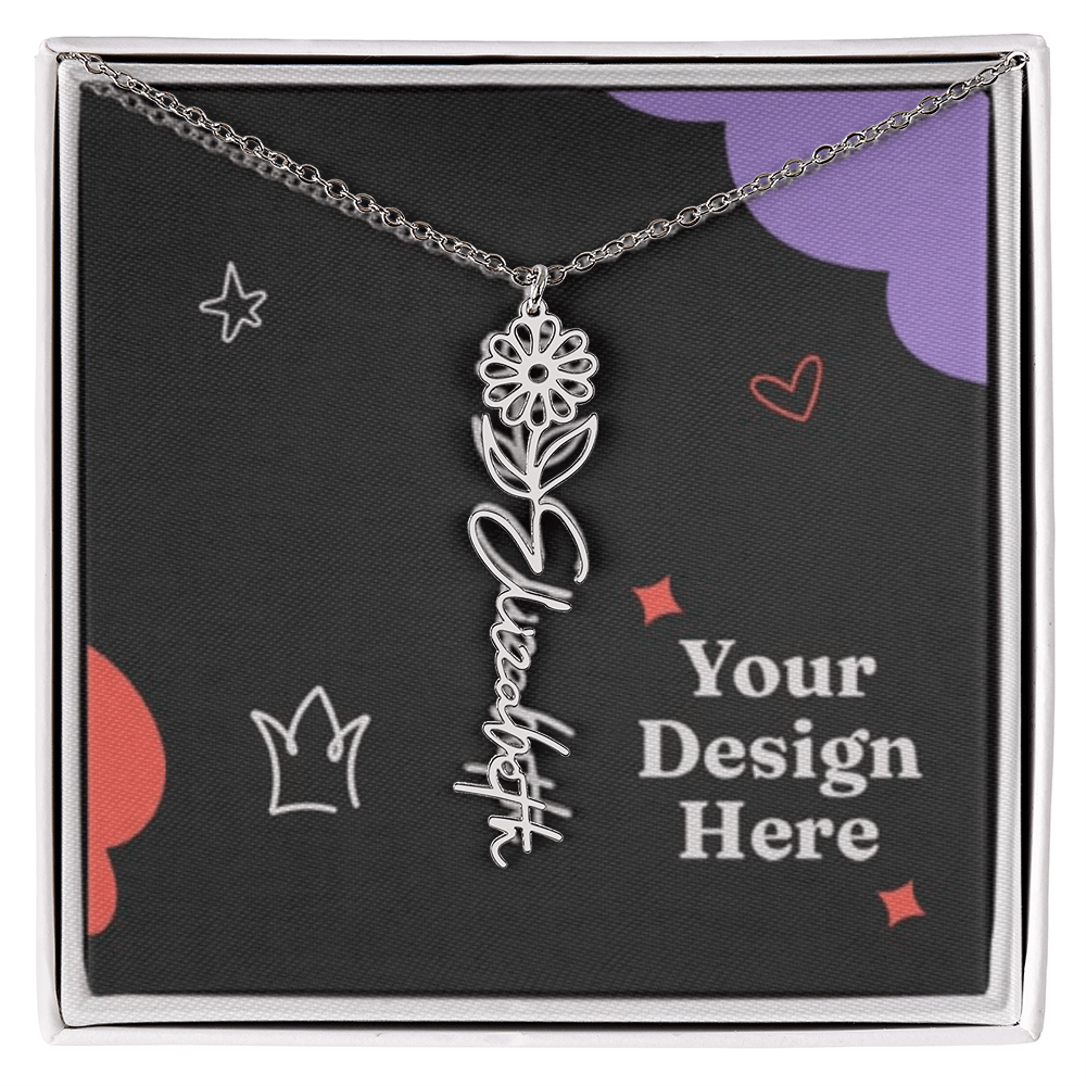 Unique Birth Flower Name Necklace - silverfoxgoods